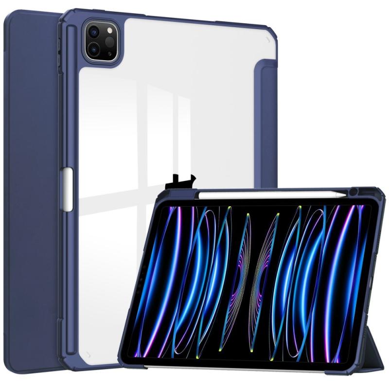 Eiderwood Ipad Pro 11  2024  Hybrid Flip Cover    Pen Holder Blå   Gennemsigtig