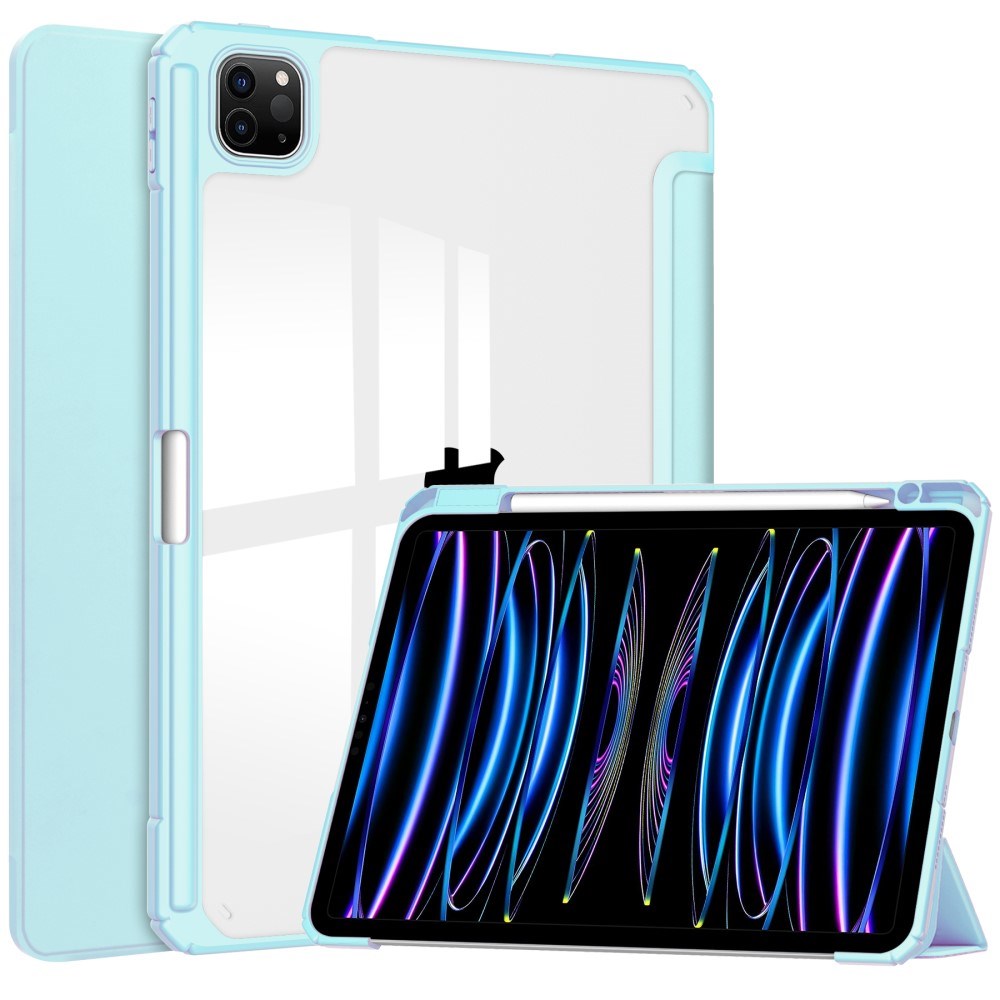 Eiderwood Ipad Pro 11  2024  Hybrid Flip Cover    Pen Holder Lyse Blå   Gennemsigtig