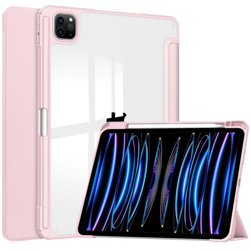 Eiderwood Ipad Pro 11  2024  Hybrid Flip Cover    Pen Holder Pink   Gennemsigtig
