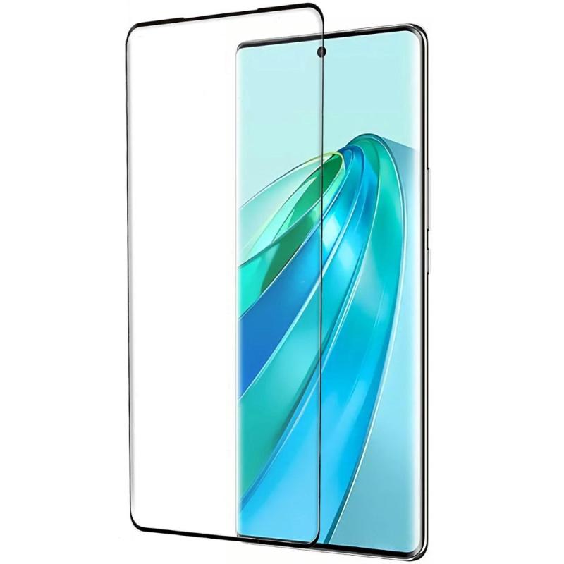 Honor Magic5 Lite Full Fit Hærdet Glas Skærmbeskyttelse Gennemsigtig   Sort Kant