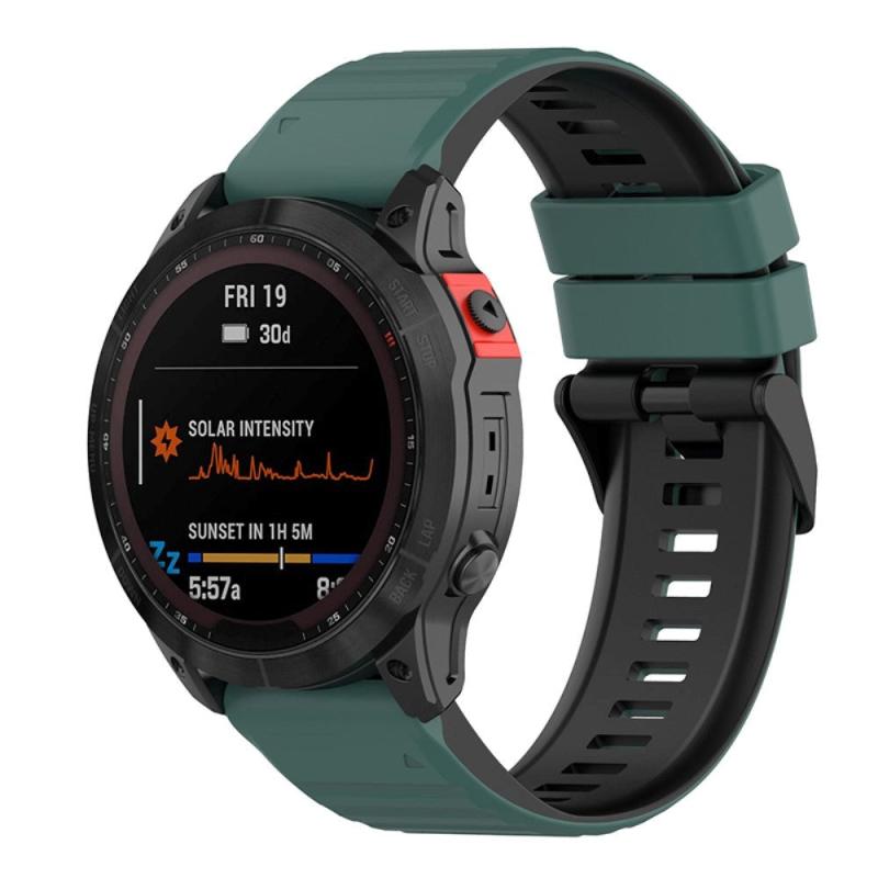 Universal Garmin 22mm Rem Riflet Silikone Rem    Værktøj Grøn   Sort