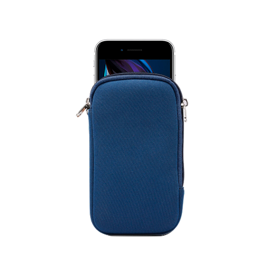 Iphone   5s   Simple Nylon Sleeve Etui    Lynlås Navy   Blå