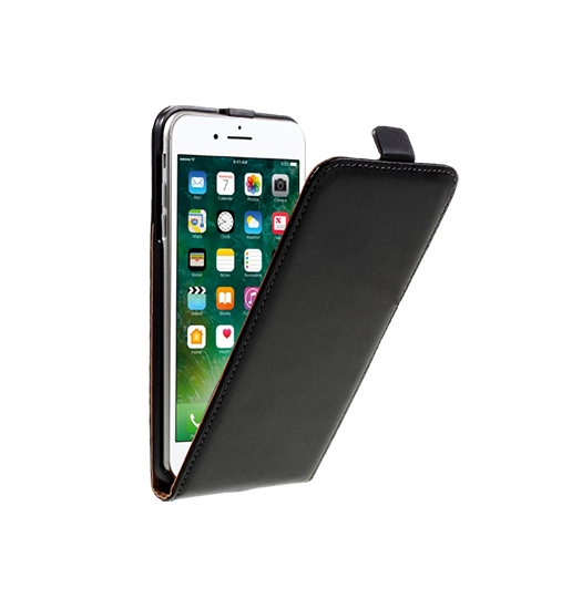 Iphone   6s Plus Diary Vertikal Læder Flipcover Sort