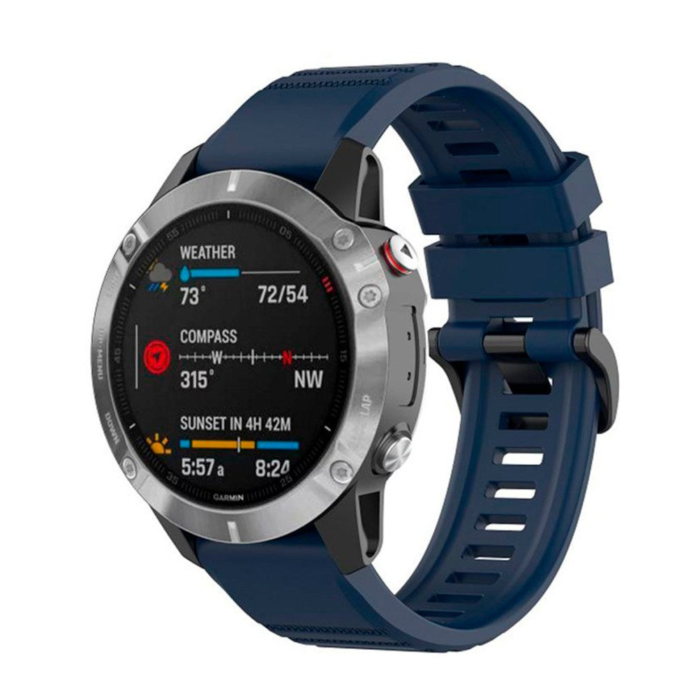Fixed Universal Garmin 22mm Silikone Rem    Quickfit Mørkeblå