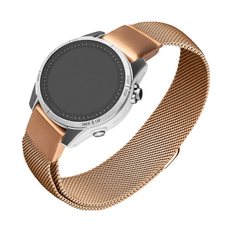 Fixed Universal Garmin 20mm Mesh Metal Rem    Quickfit Rose Gold