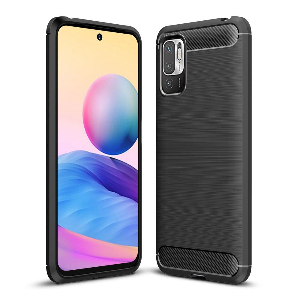 Xiaomi Poco M3 Pro 5g   Redmi Note 10 5g Tech-protect Fleksibelt Plastik Carbon Bagside Cover Sort