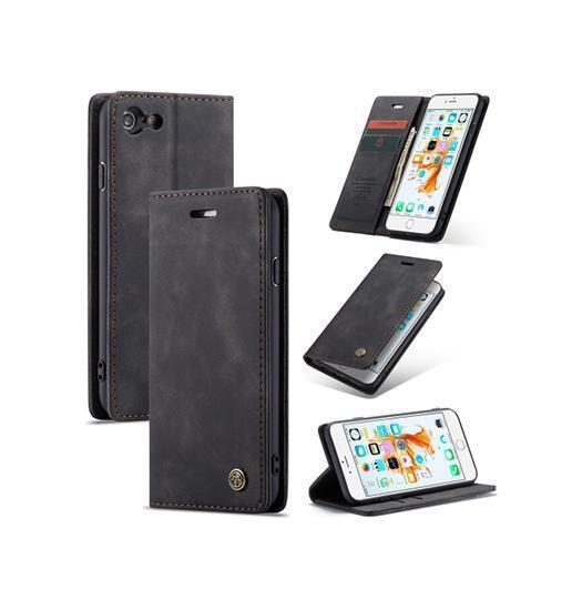 Iphone   6s Plus Caseme Trade  Noble Læder Etui   Pung Sort
