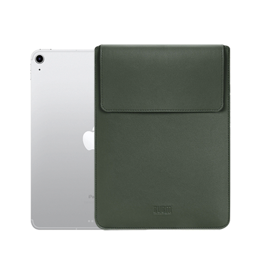 Ipad Air      2020 2022  Bubm  Vertigo Læder Sleeve   Cover Mørkegrøn