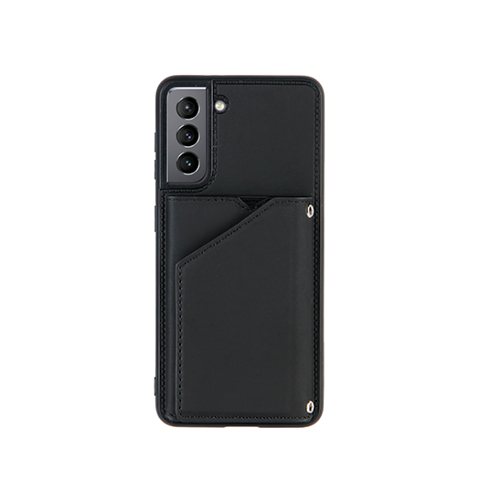 Samsung Galaxy S21 Plus  Deluxe Trade  Design Læder Bagcover Med Kortholder Sort