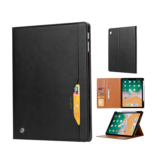 Ipad Air 13 Quot   2024  Verona Trade  Vigor Læder Cover Sort