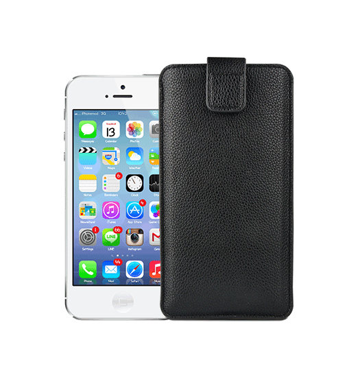 Iphone   5s   Verona Læder Sleeve    Lukning Black Onyx