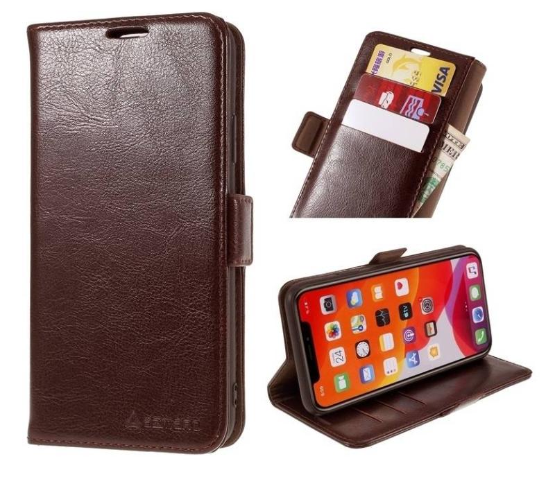 Samsung Galaxy S20 Plus   S20 Plus 5g Azmaro ægte Læder Cover   Pung Brun