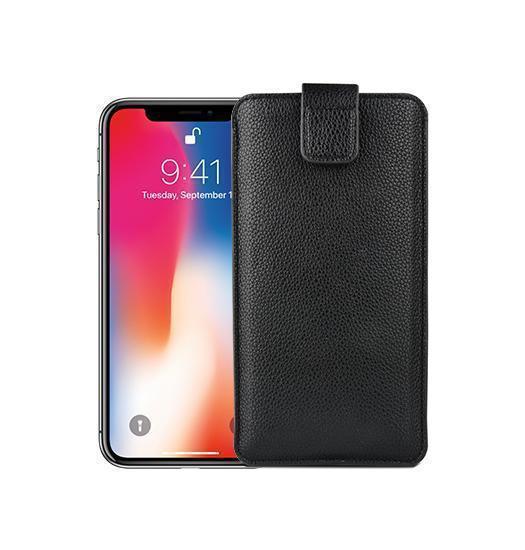 Samsung Galaxy A12 A10 A9 A8 A8 Verona Læder Sleeve    Lukning Black Onyx