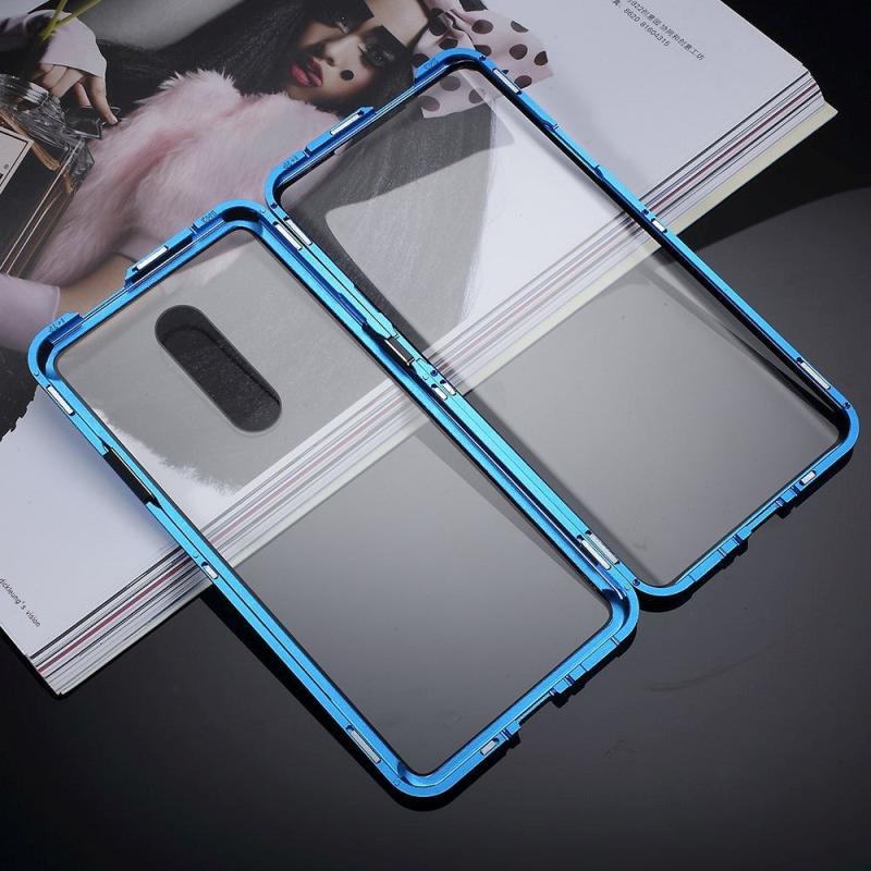 Oneplus   Pro Adskilleligt Magnetisk Metal Cover Blå    Sort Ramme