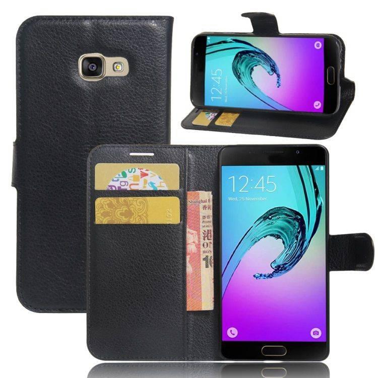 Galaxy A3  2017  Læder Cover   Pung Sort