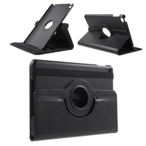Ipad Mini   Litchi 360 Graders Læder Etui Cover Sort