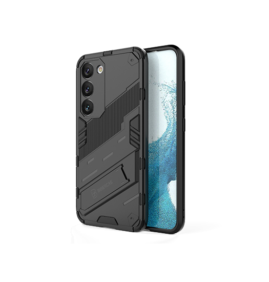 Samsung Galaxy S23  Eagle Trade  Prz Stødsikkert Cover    Kickstand Sort
