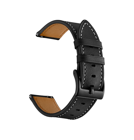 20mm Deluxe Trade  Honor ægte Læder Rem Sort