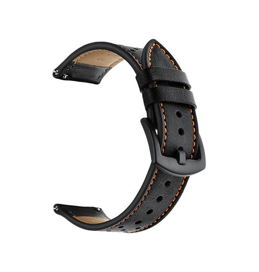 Samsung Galaxy Watch    40 44mm     Empiri Trade  Plum Blossom ægte Læder Rem Sort