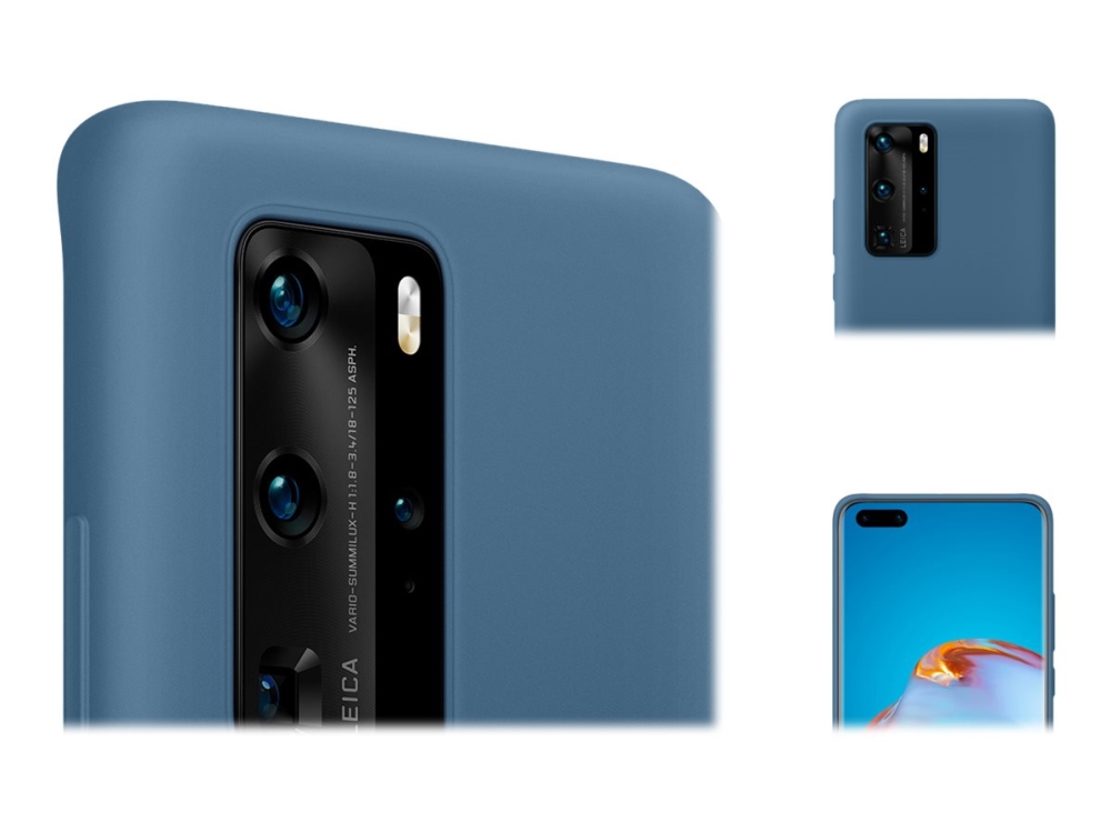 Huawei Bagsidecover Til Mobiltelefon Flydende Silikone Blækblå For Huawei P40