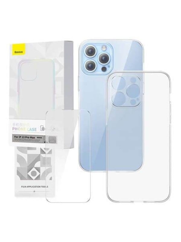 Baseus Transparent Case And Tempered Glass Set  Corning For Iphone 13 Pro Max