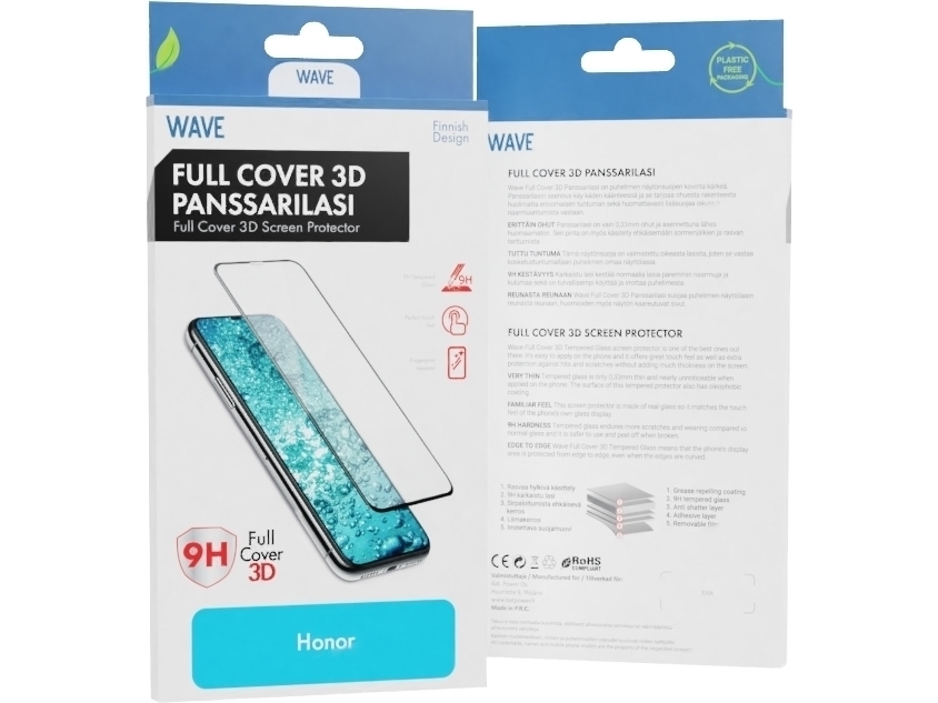 Wave Full Cover -panssarilasi  Honor X8 5g   Honor X6   Honor 70 Lite 5g  Musta