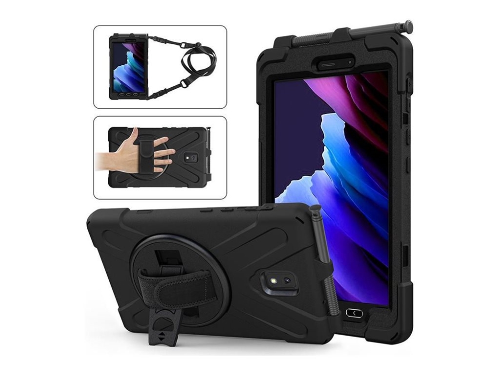 Estuff Austin Bagsidecover Til Tablet Grov Polykarbonat  Silicone Sort For Samsung Galaxy Tab Active3  Tab Active5