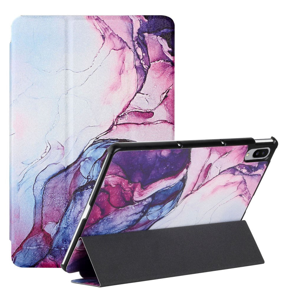 Lenovo Pad Pro   Tab P11 Pro Imiteret Læder Flip Cover Lilla Marmor