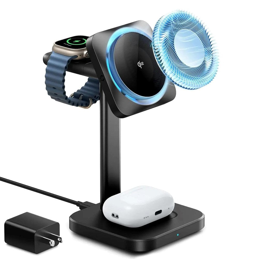 - -  Esr Trådløs Oplader Inkl  Cryoboost   Aftagelig Apple Watch Oplader Magsafe Kompatibel Sort