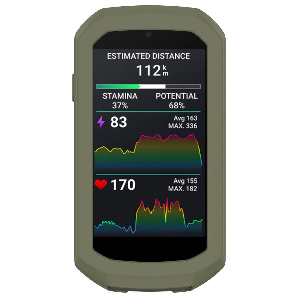 Eiderwood Garmin Edge 1050 Silikone Cykel Computer Cover Mørkegrøn