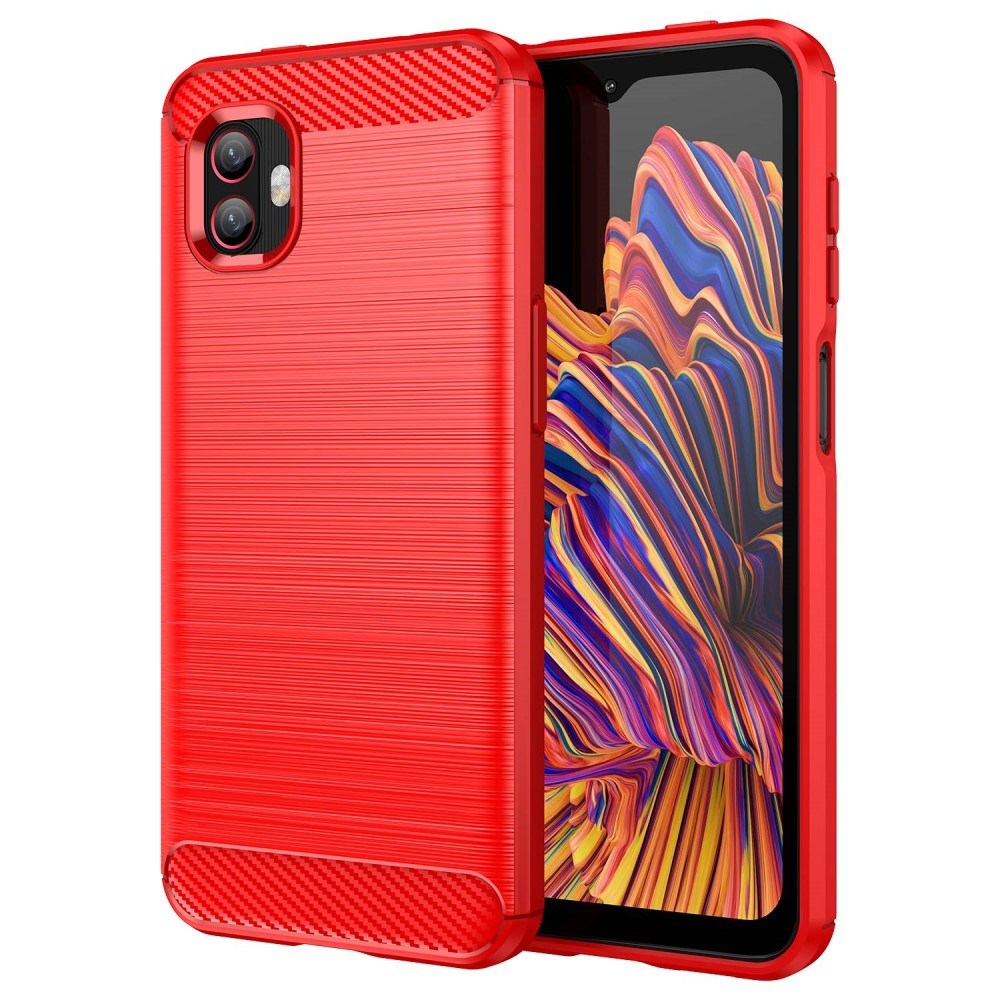 Eiderwood Samsung Galaxy Xcover   Pro Brushed Carbon Bagside Cover Rød