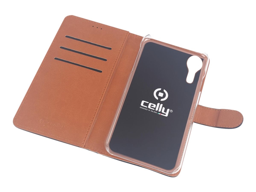 Celly Wally Enterprise Edition Flipomslag Til Mobiltelefon Læder Mønster Sort For Samsung Galaxy Xcover