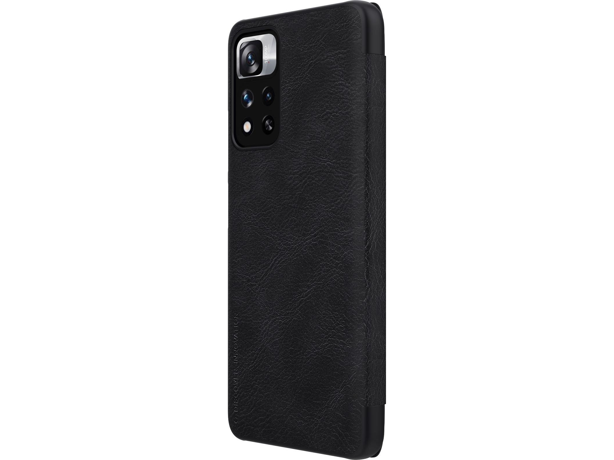 Nillkin Qin Etui Til Xiaomi Redmi Note 11 Pro   Kina    Redmi Note 11 Pro  Kina    Mi11i Hypercharge Kamera Cover Hylster Etui Flip Cover Sort