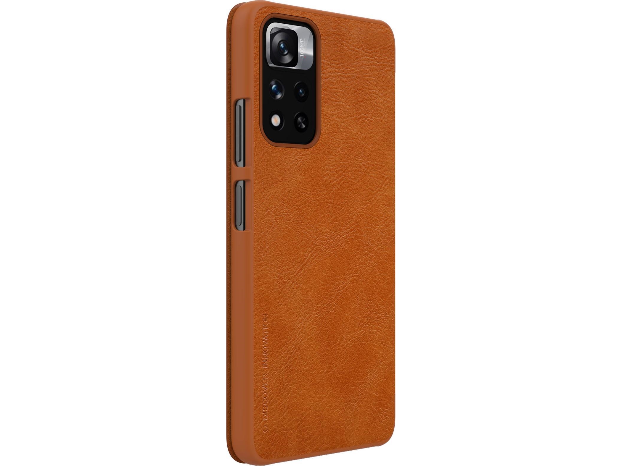 Nillkin Qin Case Etui Til Xiaomi Redmi Note 11 Pro   Kina    Redmi Note 11 Pro  Kina    Mi11i Hypercharge Kamera Cover Hylster Cover Flip Cover Brun