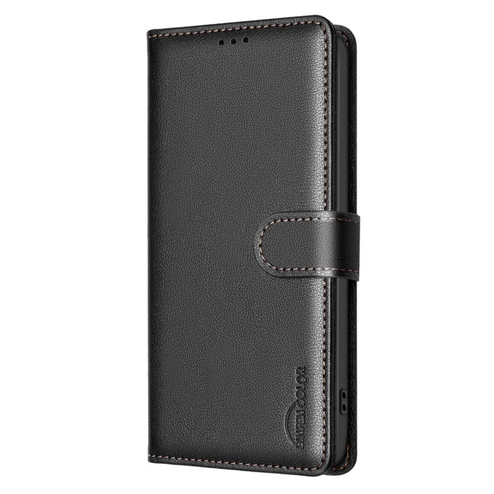 Binfen Samsung Galaxy A53  5g  Imiteret Læder Flip Cover    Rfid Blokering   Kortholder Sort