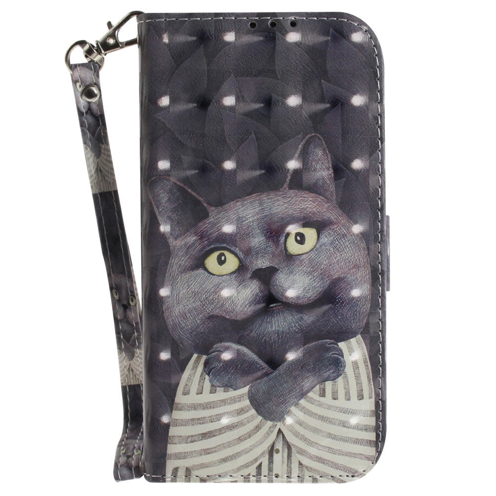 Sony Xperia     Læder Flip Cover    Print Grå Kat