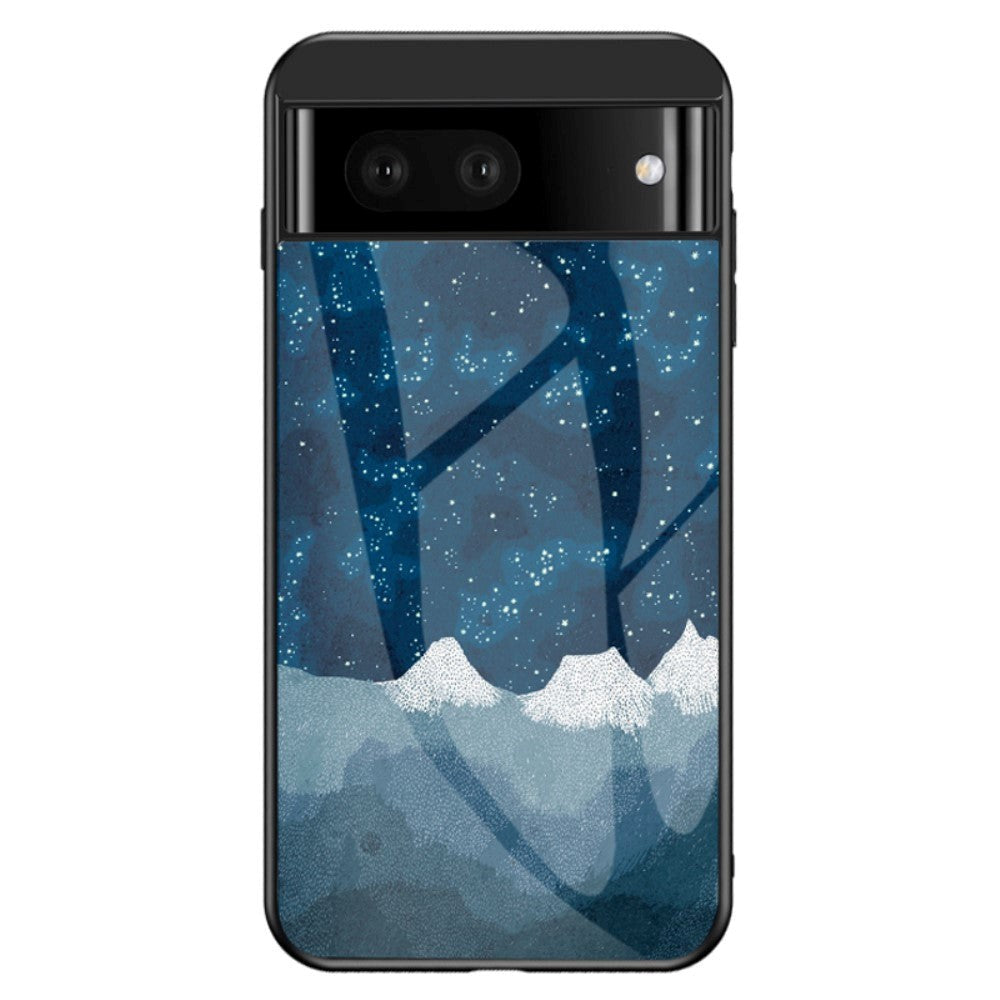 Google Pixel 7a Bagside Cover Med Glasbagside Nattehimmel