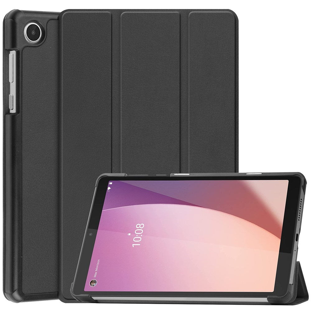 Lenovo Tab M8     Gen  Eiderwood Tri-fold Kunstlæder Flip Cover Sort