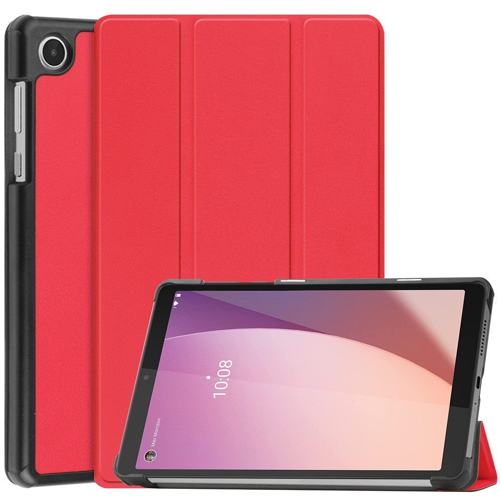 Lenovo Tab M8     Gen  Eiderwood Tri-fold Kunstlæder Flip Cover Rød