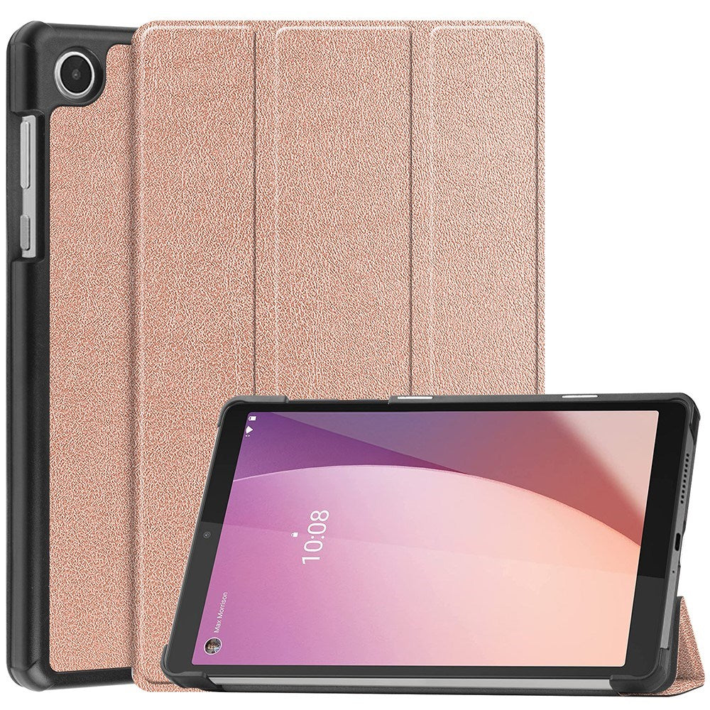 Lenovo Tab M8     Gen  Eiderwood Tri-fold Kunstlæder Flip Cover Rose Gold